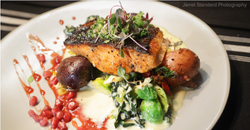 Collection of NEW ON THE MENU: PAN-ROASTED STEELHEAD WITH POMEGRANATE AND SALSA VERDE in a gallery layout