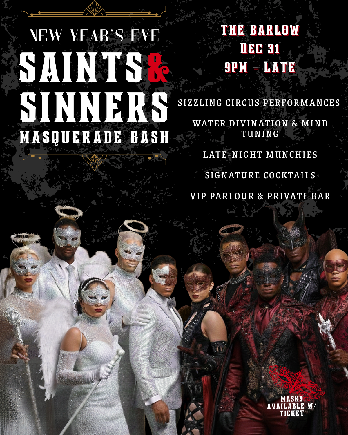 Saints and Sinners New Year’s Eve Party