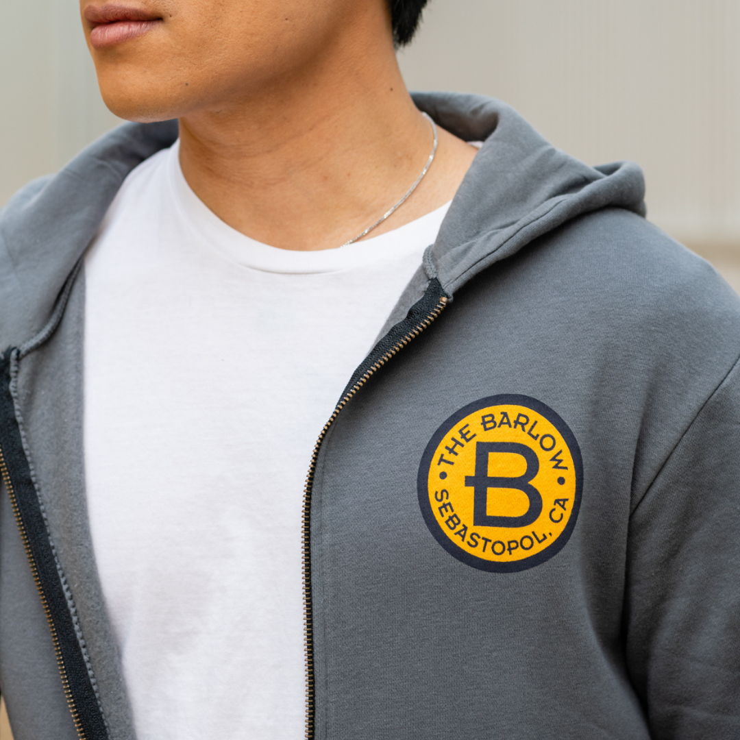 Barlow Unisex Zip Hoodie- Charcoal