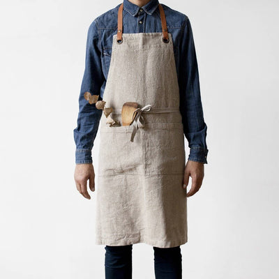 Natural Washed Linen Luxury Apron