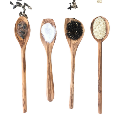 Olive Wood Serving Spoons - Set of 4