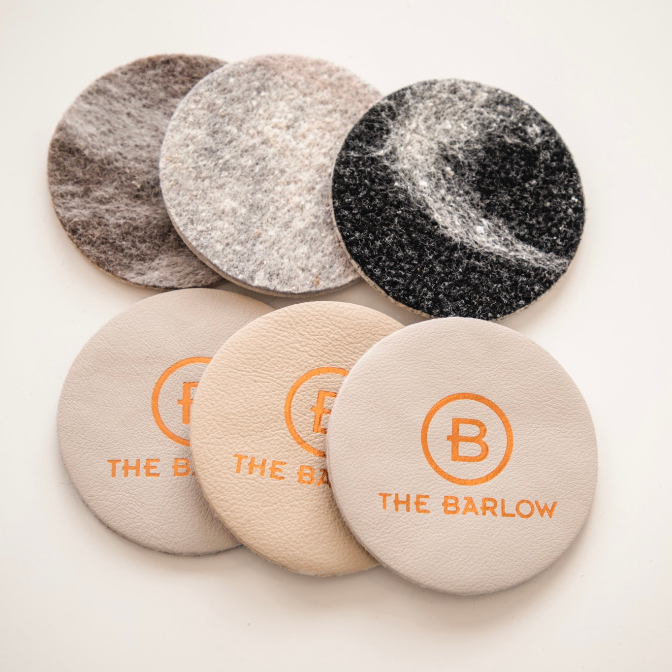 Wool + Leather Barlow Coasters - Set of 4