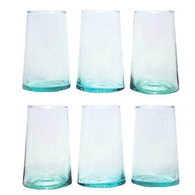 Set of 6 Moroccan Tumblers - 100% Hand blown Recycled Glass
